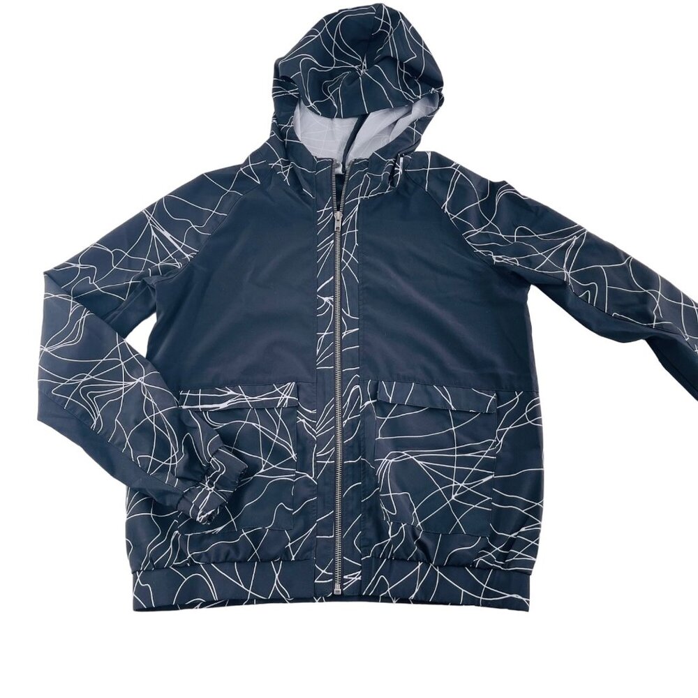 Fabletics Women's Black & White Windbreaker Jacket S Polyester‎